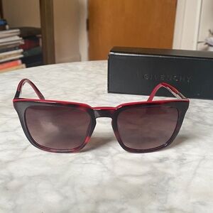 Givenchy Red and Black Designer Sunglasses